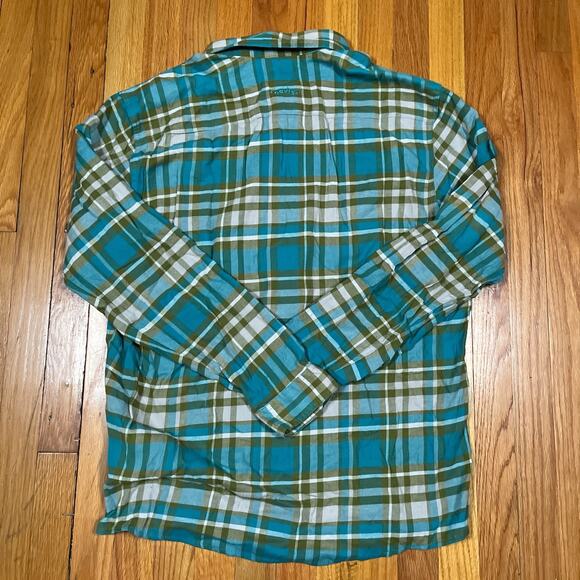 Orvis Plaid Large Long Sleeve PolyesterCottonBlend Shirt Lens Cleaner Zip Pocket - Picture 7 of 8